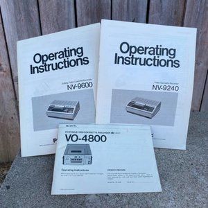 Panasonic NV-9600 NV-9240 VO-4800 Video Cassette Recorders Vintage Operating Ins